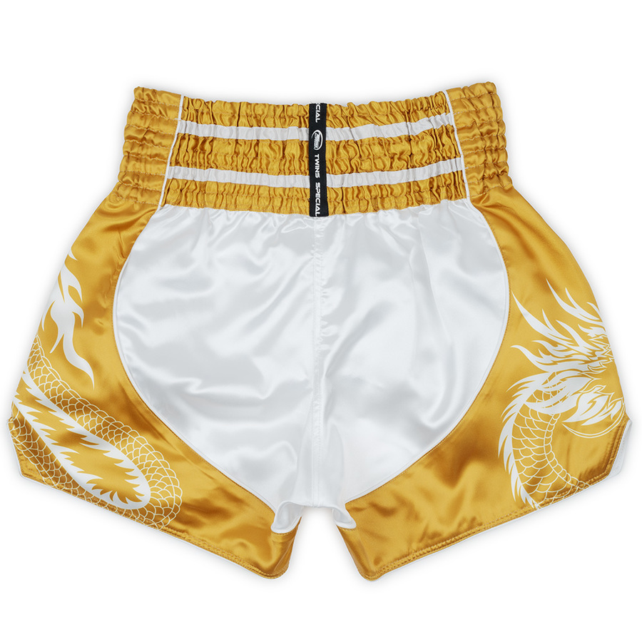 Twins Muay Thai Shorts Dragon White Gold