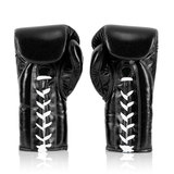 Fairtex BGL6 Black Leather Lace Up Muay Thai Gloves Fairtex BGL6 Black Leather Lace Up Muay Thai Gloves