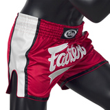 Fairtex BS1704 Red & White Muay Thai Shorts Fairtex BS1704 Red & White Muay Thai Shorts