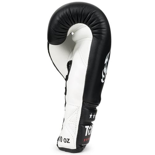 Top King Boxing Gloves / Super Comp Lace Up / Black White