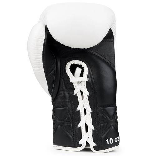 Top King Boxing Gloves / Super Comp Lace Up / White Black