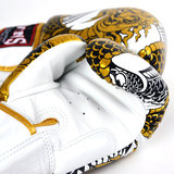 Twins White & Gold Nagas Muay Thai Gloves Twins White & Gold Nagas Muay Thai Gloves