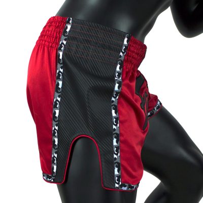fairtex muay thai shorts slimcut red black bs1703